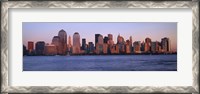 Framed Hazy Skyline View of NYC from the Waterfront