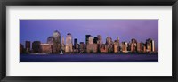 Framed Dark Purple Sky Behind the New York City Skyline