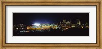 Framed Stadium lit up at night in a city, Heinz Field, Three Rivers Stadium, Pittsburgh, Pennsylvania, USA