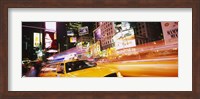 Framed Yellow taxi on the road, Times Square, Manhattan, New York City, New York State, USA