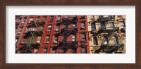Framed Low angle view of fire escapes on buildings, Little Italy, Manhattan, New York City, New York State, USA