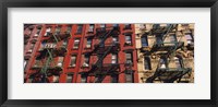 Framed Low angle view of fire escapes on buildings, Little Italy, Manhattan, New York City, New York State, USA