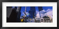 Framed Low angle view of skyscrapers in a city, Columbus Circle, Manhattan, New York City, New York State, USA