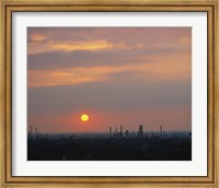 Framed Sunset over a refinery, Philadelphia, Pennsylvania, USA