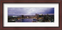 Framed Baltimore with Cloudy Sky at Dusk