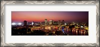 Framed Baltimore with Pink Sky at Dusk