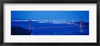 Framed High angle view of a bridge lit up at night, Golden Gate Bridge, San Francisco, California