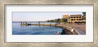 Framed Group of people at a waterfront, Lake Mendota, University of Wisconsin, Memorial Union, Madison, Wisconsin