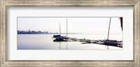 Framed Boats at a harbor, Lake Monona, Madison, Dane County, Wisconsin, USA