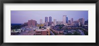 Framed Skyscrapers in a city at dusk, Fort Worth, Texas, USA