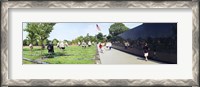 Framed People visiting the Korean War Memorial, Washington DC, USA
