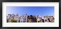 Framed Low angle view of houses in a row, Presidio Heights, San Francisco, California