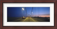 Framed Bay Bridge with Cars at Night, San Francisco, California