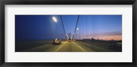 Framed Bay Bridge with Cars at Night, San Francisco, California