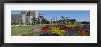 Framed Flowers in a garden, Welcome Garden, Grant Park, Michigan Avenue, Roosevelt Road, Chicago, Cook County, Illinois, USA