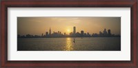 Framed Silhouette of skyscrapers at the waterfront, Chicago, Cook County, Illinois, USA