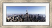Framed Aerial view of a cityscape, Empire State Building, Manhattan, New York City, New York State, USA