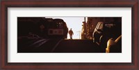 Framed Cable car on the tracks at sunset, San Francisco, California, USA