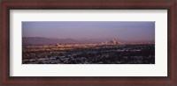 Framed Aerial view of Hollywood and San Gabriel Mountains