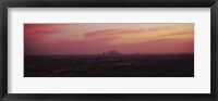 Framed Red sky over Los Angeles, California