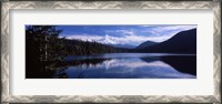Framed Reflection of clouds in water, Mt Hood, Lost Lake, Mt. Hood National Forest, Hood River County, Oregon, USA