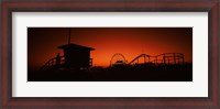 Framed Santa Monica Pier, Santa Monica Beach, Santa Monica, California, USA