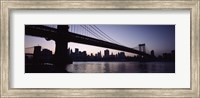 Framed Low angle view of a bridge, Manhattan Bridge, Lower Manhattan, New York City, New York State, USA