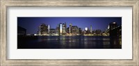 Framed Manhattan skyline seen from Fulton Ferry, Brooklyn, New York City, New York State, USA