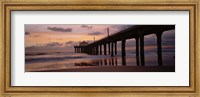Framed Low angle view of a hut on a pier, Manhattan Beach Pier, Manhattan Beach, Los Angeles County, California, USA