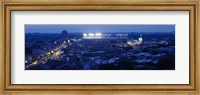 Framed Aerial view of a city, Wrigley Field, Chicago, Illinois, USA