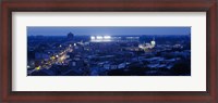 Framed Aerial view of a city, Wrigley Field, Chicago, Illinois, USA