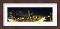 Framed Buildings in a city lit up at night, Phoenix, Arizona