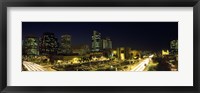 Framed Buildings in a city lit up at night, Phoenix, Arizona