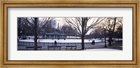 Framed Group of people in a public park, Frog Pond Skating Rink, Boston Common, Boston, Suffolk County, Massachusetts, USA