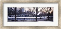 Framed Group of people in a public park, Frog Pond Skating Rink, Boston Common, Boston, Suffolk County, Massachusetts, USA