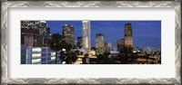 Framed Skyscrapers at night in the City Of Los Angeles, Los Angeles County, California, USA