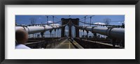 Framed Man walking on a bridge, Brooklyn Bridge, Brooklyn, New York City, New York State, USA