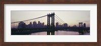 Framed Bridge across a river, Manhattan Bridge, East River, Manhattan, New York City, New York State, USA