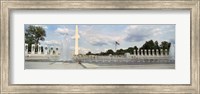 Framed Fountains at a memorial, National World War II Memorial, Washington Monument, Washington DC, USA