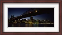 Framed Queensboro Bridge Over East River, Manhattan (night)