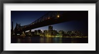 Framed Queensboro Bridge Over East River, Manhattan (night)