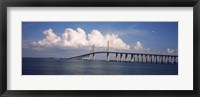 Framed Suspension bridge across the bay, Sunshine Skyway Bridge, Tampa Bay, Gulf of Mexico, Florida, USA