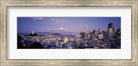 Framed High angle view of a cityscape from Nob Hill, San Francisco, California