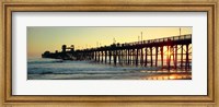 Framed Pier in the ocean at sunset, Oceanside, San Diego County, California, USA