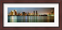 Framed City skyline at night, San Diego, California, USA