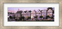 Framed Row houses in a city, Postcard Row, The Seven Sisters, Painted Ladies, Alamo Square, San Francisco, California