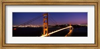 Framed Golden Gate Bridge Lit Up at Dusk, San Francisco