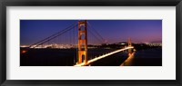 Framed Golden Gate Bridge Lit Up at Dusk, San Francisco