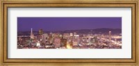 Framed High angle view of a city at dusk, San Francisco, California, USA