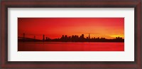 Framed San Francisco silhouette (red), California